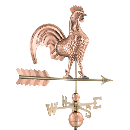 25" Rooster - Polished Copper