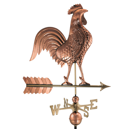 27" Rooster - Polished Copper