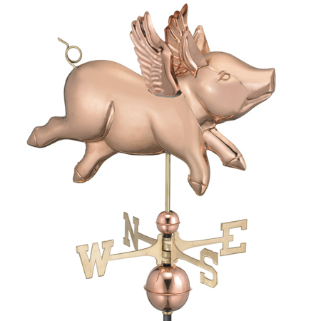 Flying Pig - Polished Copper