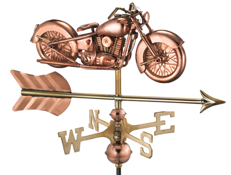 Motorcycle w/ Arrow - Polished Copper