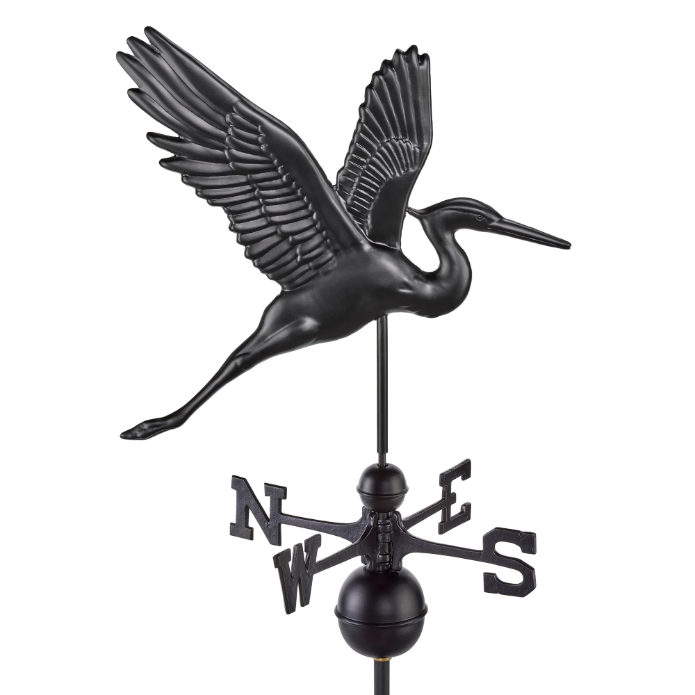 Graceful Blue Heron - Black Aluminum