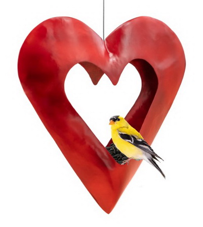 Heart Fly-Thru Bird Feeder (Ruby)