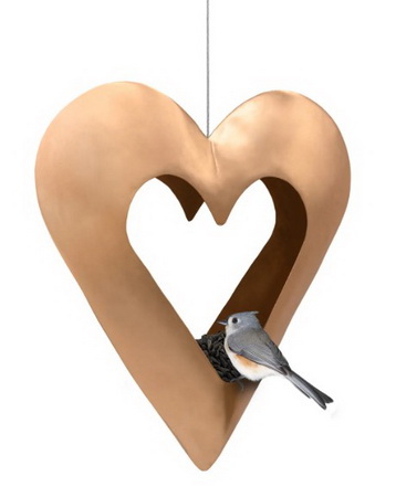 Heart Fly-Thru Bird Feeder (Copper Finish)