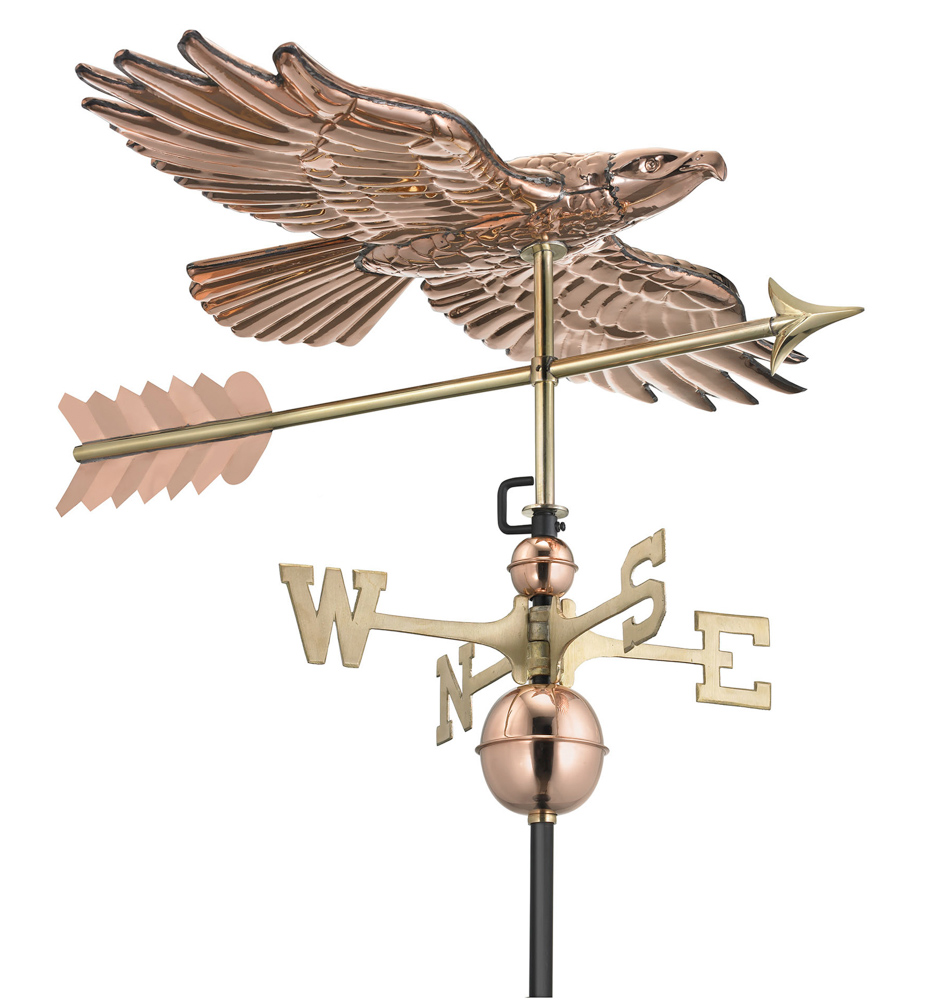 Soaring Hawk w/ Arrow - Polished Copper