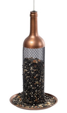 Wine Bottle Bird Feeder 